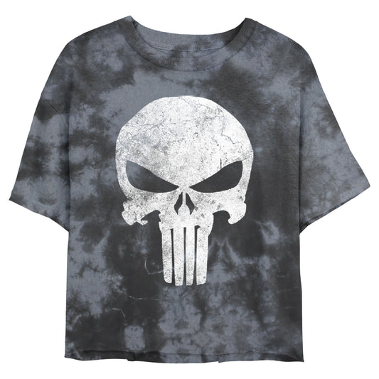 Junior's Marvel Punisher Distresskull Bombard Tie-Dye T-Shirt