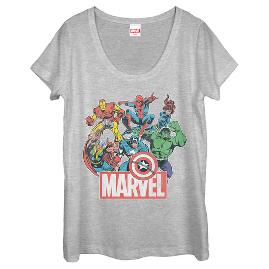 Women's Marvel Heroes of Today Scoop Neck T-Shirt